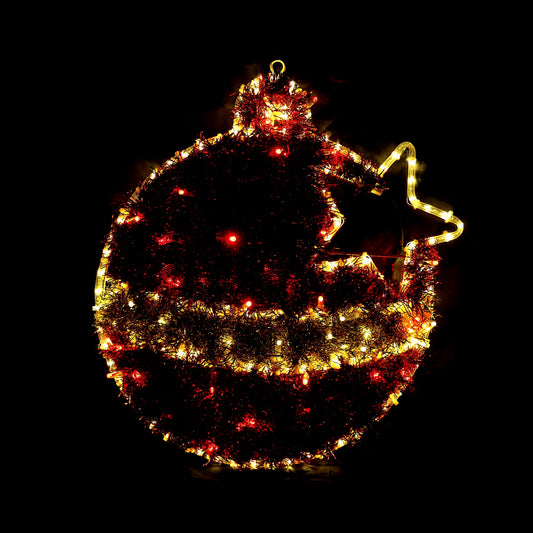 Lampka LED Christmas Ornament - Czerwona i Ciepła Biel - 60x55cm