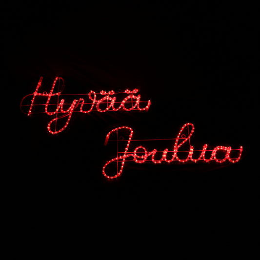 Motyw LED - Hyvää Joulua - czerwony znak