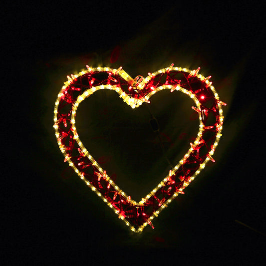 Serce LED - motyw bożonarodzeniowej lampki