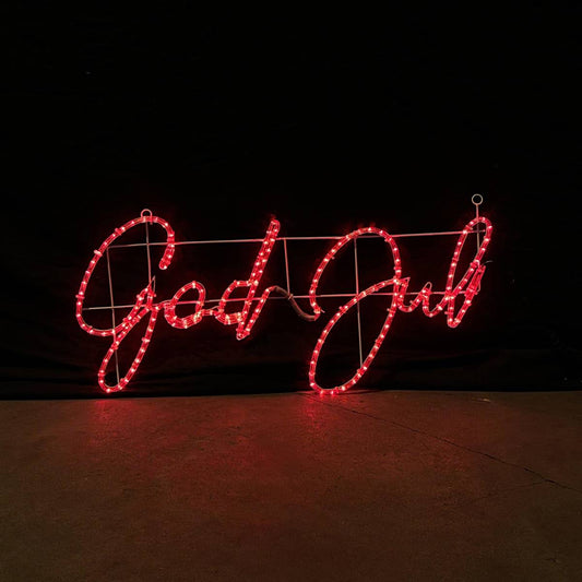 God Jul - Znak LED zmieniający kolory - 115x55cm