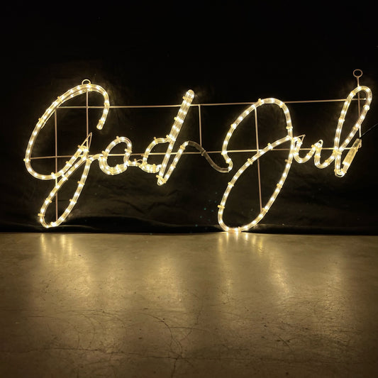 Znak LED God Jul - Ciepła Biel 100x48 cm