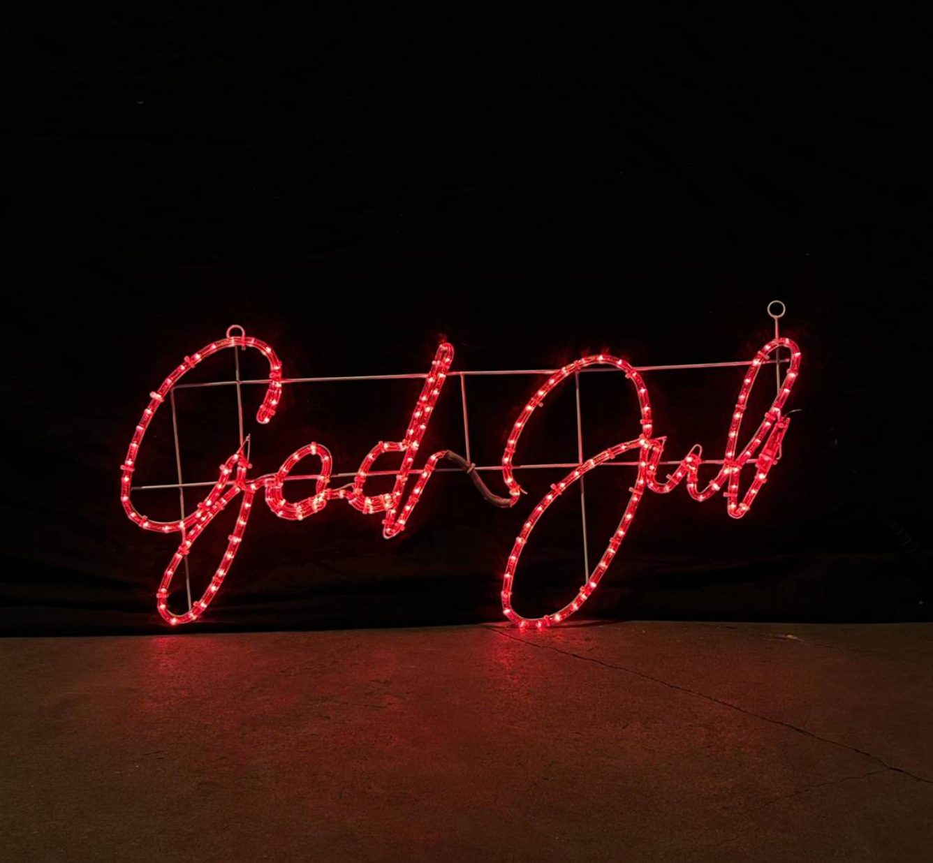 Znak LED God Jul - czerwony 100x48 cm