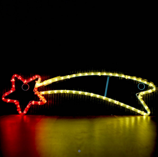 Spadająca gwiazda 68x21 cm - Czerwone i ciepłe białe światło LED