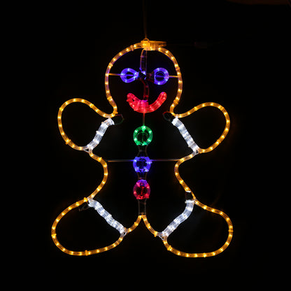 Piernikowy ludzik - Świąteczna lampka zewnętrzna - 90x110 cm