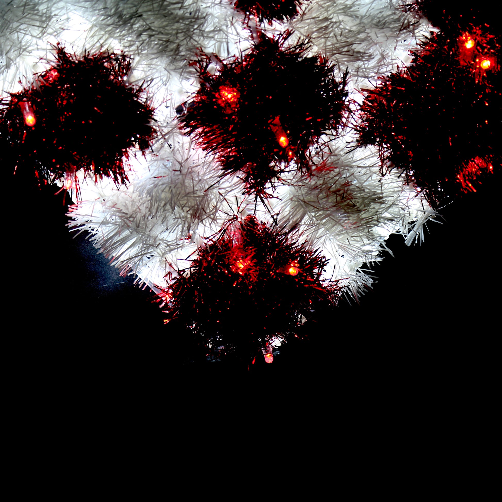 Red and white heart. LED Motif for Christmas