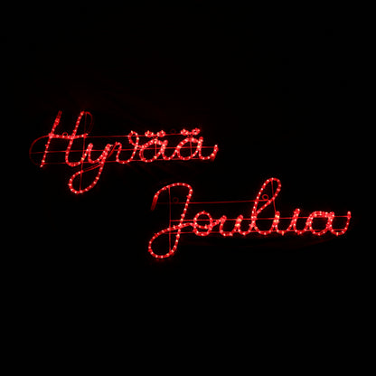 Motyw LED - Hyvää Joulua - czerwony znak