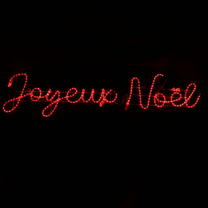 Czerwony znak LED Joyeux Noël 43x181